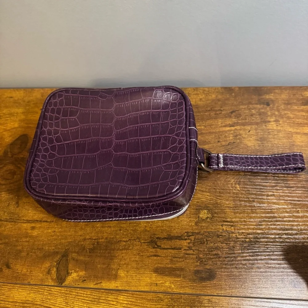 Clinique Purple Embossed‎ Wristlet